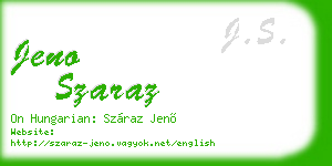 jeno szaraz business card